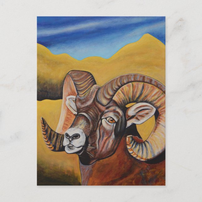 Cartão Postal Carneiro de Bighorn (Frente)
