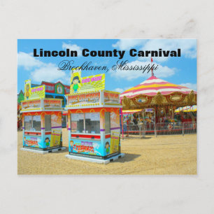 Cartão Postal Carnival do Condado de Lincoln - Brookhaven, Missi