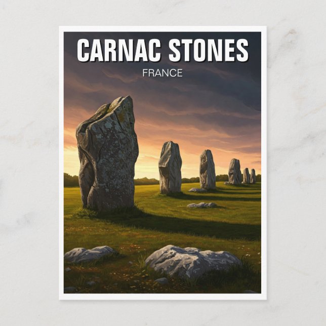 Cartão Postal Carnuns Stones France Viagem (Frente)