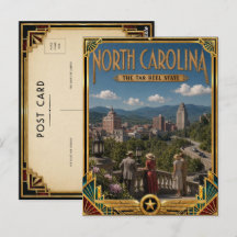 Carolina do Norte Arte Deco Vintage Idade Dourada