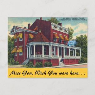 Cartão Postal Carolina do Norte, De Mille Tourist Home, Washingt