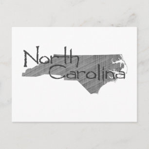 Cartão Postal Carolina do Norte Forma Cinza Vintage Nome do Quad