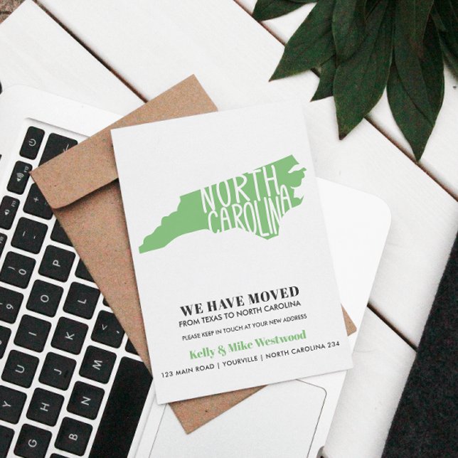 Cartão Postal CAROLINA DO NORTE Mudamos o novo endereço novo (Criador carregado)
