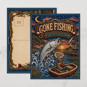 Cartão Postal Carolina do Sul Tarpon de Pesca