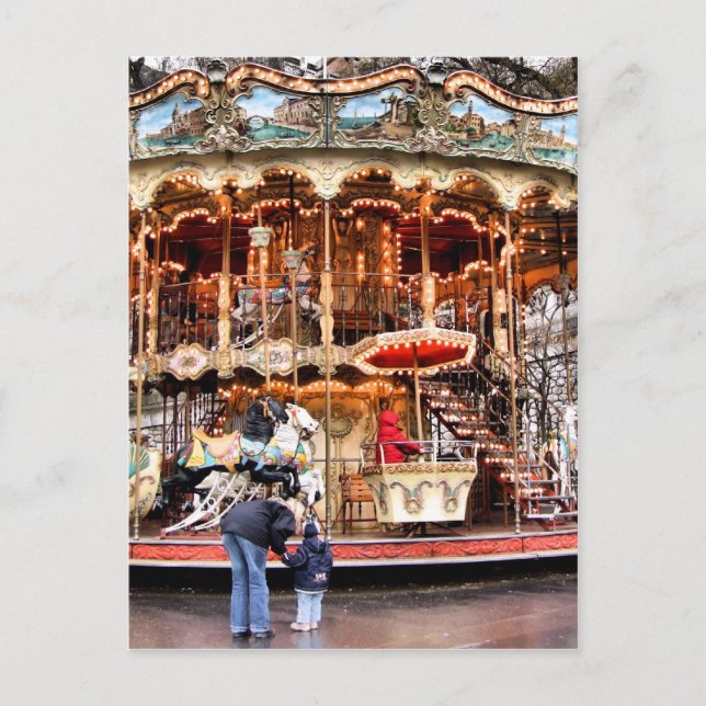 Cartão Postal Carousel em Montmartre (Frente)