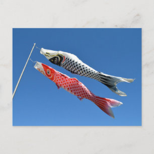 Cartão Postal Carp Streamers (Koinobori): Tóquio, Japão
