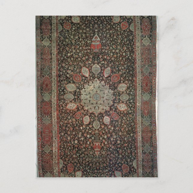 Cartão Postal Carpete de Ardabil feito para a mesquita em Ardabi (Frente)