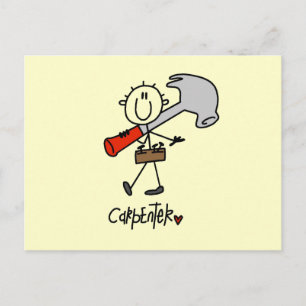Cartão Postal Carpinteiro Com Martelo