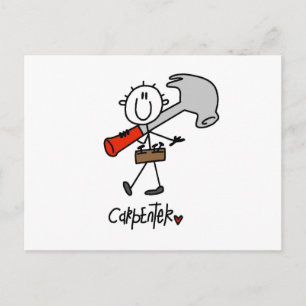 Cartão Postal Carpinteiro Com Martelo