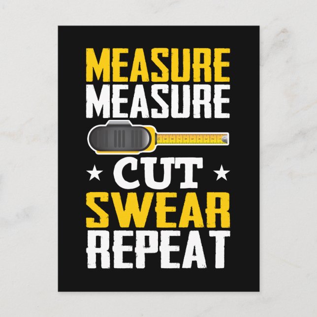 Cartão Postal Carpinteiro Engraçado Piada de madeira Handyman (Frente)