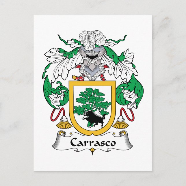 Cartão Postal Carrasco Family Crest (Frente)