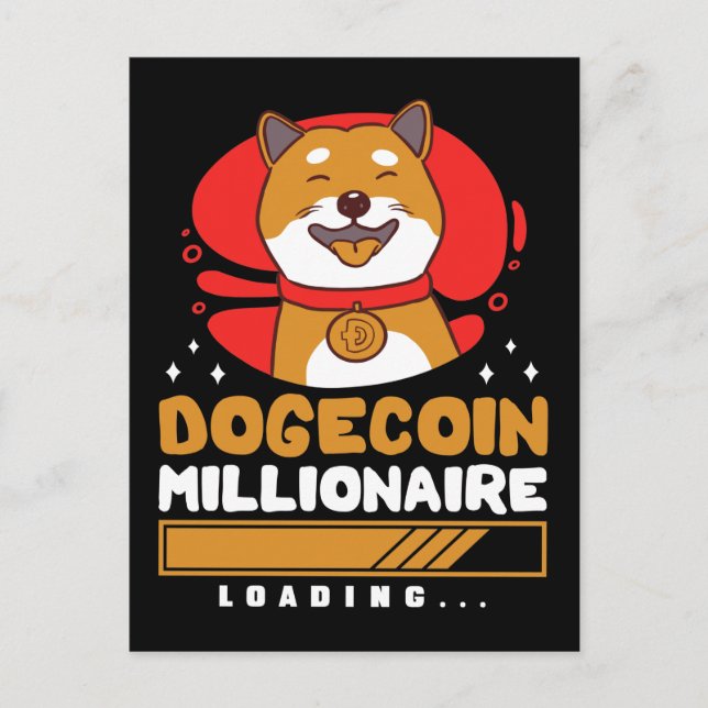 Cartão Postal Carregamento do Crypto DogeCoin Millionaire (Frente)