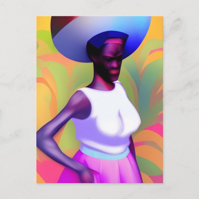 Cartão Postal Carregando De Mulher Velha Africana Vase Na Cabeça (Frente)