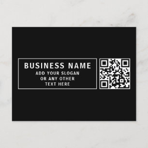 Cartão Postal Carregar código QR ou logotipo Moderno Preto