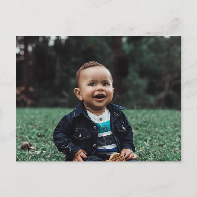 Cartão Postal Carregar sua foto personalizada personalizada (Frente)