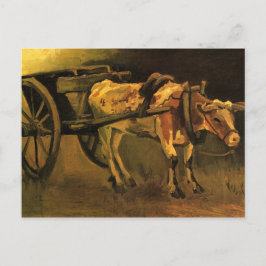 Cartão Postal Carrinho com Ox Vermelho e Branco (Vincent van Gog