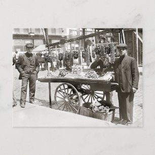 Cartão Postal Carrinho de comida em Little Italy, 1908