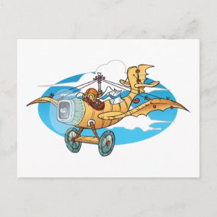 Cartão Postal Carrinho de Desenho Animado