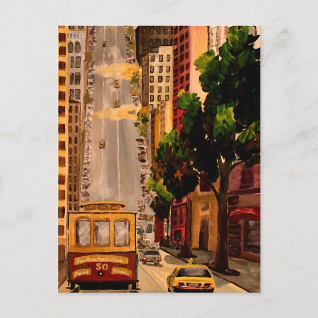 Cartão Postal Carro a Cabo San Francisco Van Ness (Frente)