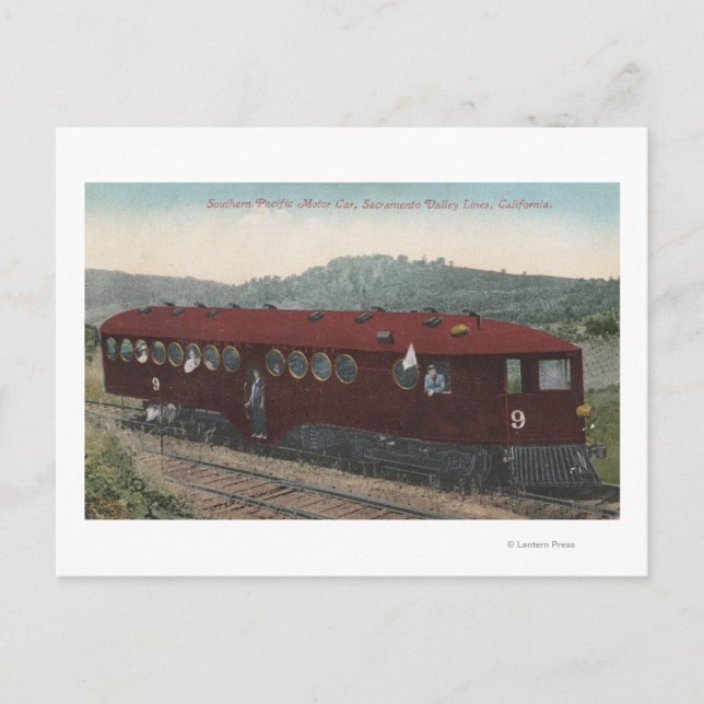 Cartão Postal Carro a motor do Pacífico Sul (Frente)