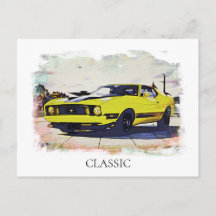*~* Carro Amarelo Clássico Vintage Antigo Banana