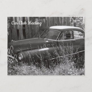 Cartão Postal Carro Antigo Abandonado em Cartaz de Campo