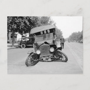 Cartão Postal Carro Antigo Acidentado, 1922