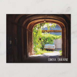 Cartão Postal Carro Antigo e Caixas de Correio Odessa Ucrânia Ca