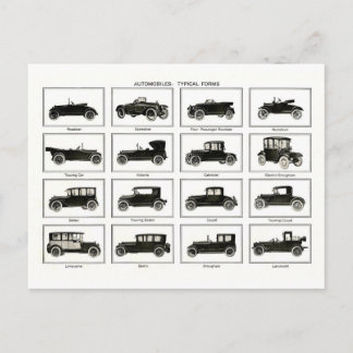 Cartão Postal Carro antigo e clássico (automóvel retrô): carros
