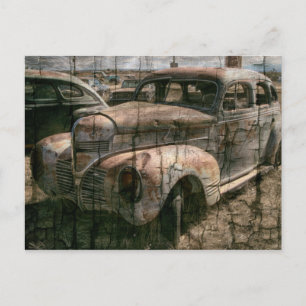 Cartão Postal Carro Antigo Enferrujado Vintage