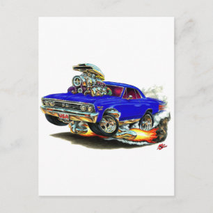Cartão Postal Carro Azul Escuro Chevelle 1967