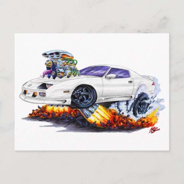 Cartão Postal Carro Branco Camaro 1982-92 (Frente)