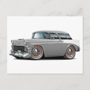 Cartão Postal Carro Branco-Cinza Nomad 1956