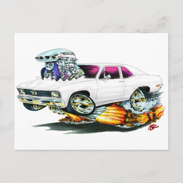 Cartão Postal Carro Branco Nova 1968-70 (Frente)