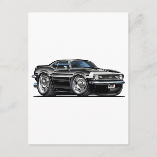Cartão Postal Carro branco-preto Camaro 1968 (Frente)