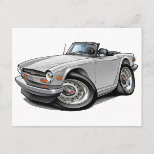 Cartão Postal Carro Branco TR6 Triumph