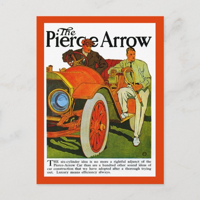 Cartão Postal Carro clássico americano Pierce Arrow dos anos 190 (Frente)