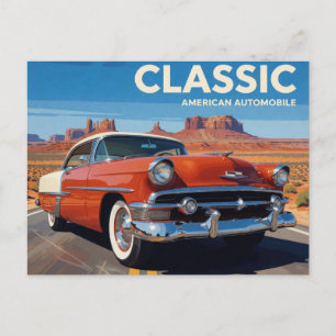 Cartão Postal Carro Clássico Americano Rota 66
