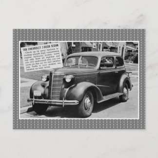 Cartão Postal Carro clássico Chevrolet Sedan de 2 portas 1938