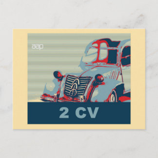 Cartão Postal Carro clássico da safra francesa, estilo pop