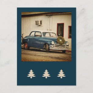 Cartão Postal Carro Clássico de Férias de Natal Vintage