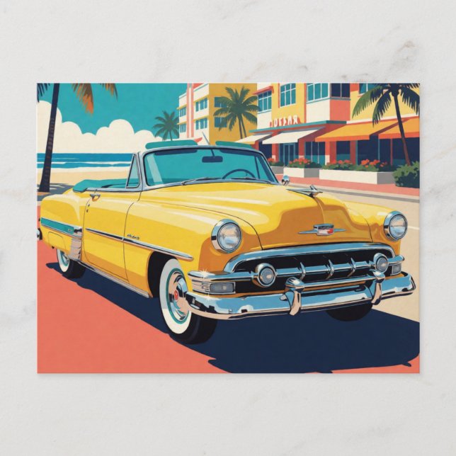 Cartão Postal Carro Clássico Florida Sunshine (Frente)