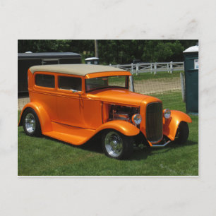 Cartão Postal Carro Clássico Laranja