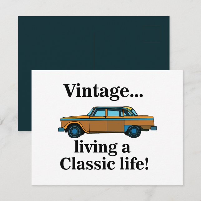 Cartão Postal Carro Clássico Vintage (Frente/Verso)