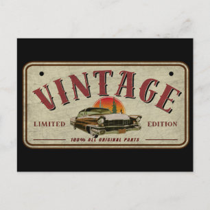 Cartão Postal Carro Clássico Vintage Edição Limitada Peças Origi
