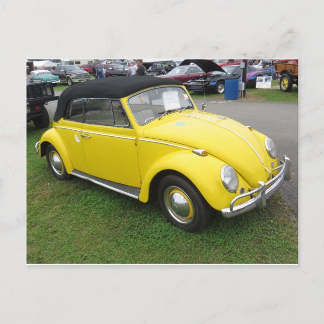 Cartão Postal Carro compacto amarelo (Frente)