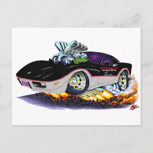 Cartão Postal Carro Corvette Indy Pace 1978 (Frente)