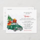 Cartão Postal Carro de Árvore de Natal Bonito Deslocado Feriado  (Frente/Verso)