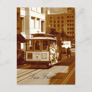 Cartão Postal carro de bonde de são francisco