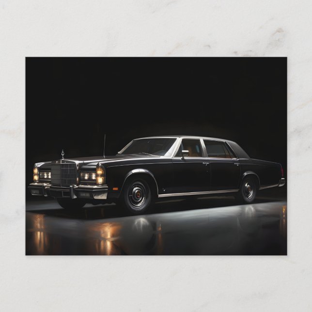 Cartão Postal Carro de luxo preto (Frente)